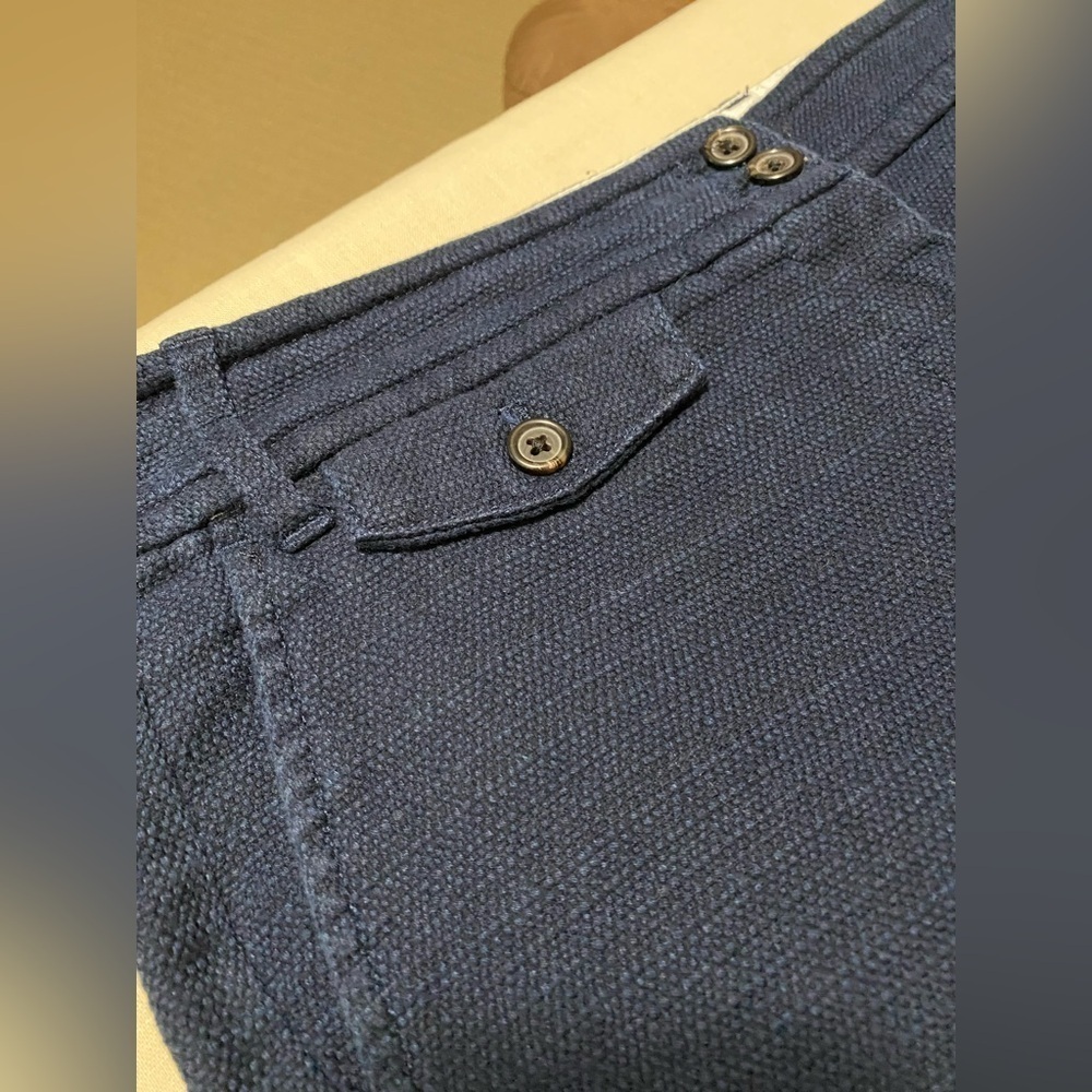 J. Crew Woman’s Blue Textured Crop Pants, Size 14. - Picture 3 of 13